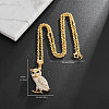 Alloy Full Crystal Rhinestone Owl Pendant Rope Chain Necklaces for Unisex WG4DB42-01-3