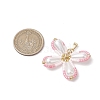 Two Tone Glass Seed Beaded Butterfly Pendants PALLOY-MZ00556-01-2