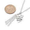 Alloy Crown with Heart Carved Word Knitting Queen Pendant Necklace NJEW-JN04696-4