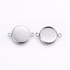 Tarnish Resistant 304 Stainless Steel Cabochon Connector Settings X-STAS-I095-28P-D-1