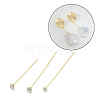 Brass Micro Pave Clear Cubic Zirconia Eye Pins KK-M306-09G-01-1