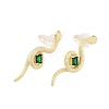 Brass Micro Pave Cubic Zirconia Stud Earrings EJEW-P301-18G-4