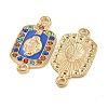 Alloy Micro Pave Colorful Cubic Zirconia Saint Connector Charms with Enamel FIND-Z061-06G-01-2