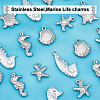 Unicraftale 20Pcs 5 Style 201 & 304 Stainless Steel Charms STAS-UN0029-47-4