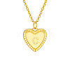 Golden Tone Brass Cable Chain Letter Heart Pendant Necklaces for Women PW-WG67FD6-03-1