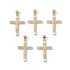 Rack Plating Brass Micro Pave Cubic Zirconia Pendants KK-F848-10G-5