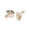 Brass Micro Pave Cubic Zirconia Peg Bails ZIRC-T016-23-2