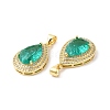 Real 16K Gold Plated Brass Micro Pave Cubic Zirconia Pendants ZIRC-L103-062G-02-2