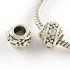 Barrel Antique Silver Plated Metal Alloy Rhinestone European Beads ALRI-Q228-02I-1