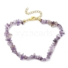 Natural Amethyst Anklets AJEW-AN00592-12-1