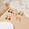 5 Pair 5 Style Natural Mixed Gemstone Star Dangle Stud Earrings EJEW-JE05097-2