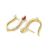Brass Micro Pave Clear Cubic Zirconia Hoop Earring Findings EJEW-C185-01G-01-2