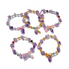 Nuggets Natural Amethyst Stretch Beaded Bracelets BJEW-H546-01-1