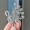 Alloy and Glass Rhinestone Musical Note Brooch PW-WG3A58A-25-1