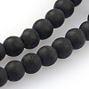 Frosted Glass Round Bead Strands GLAA-J064-4mm-02-1