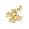 Brass Micro Pave Cubic Zirconia Pendants KK-E105-01G-01-2