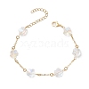 Brass Cable Chains Beads Bracelets for Women BJEW-JB11470-02-2