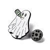 Halloween Ghost with Wine Bottle Zinc Alloy Enamel Pin Brooches JEWB-Q044-02D-3