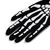 Long Polyester Skeleton Hand Horror Full Finger Gloves AJEW-A045-01B-3