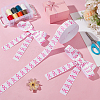 25 Yards Polyester Pink Breast Cancer Awareness Printed Grosgrain Ribbon OCOR-PH0005-34-4