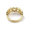 Real 18K Gold Plated Brass Micro Pave Cubic Zirconia Adjustable Rings RJEW-M170-04G-02-3