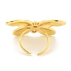 Rack Plating Butterfly Brass Finger Rings for Women RJEW-C103-05G-3