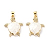 Real 18K Gold Plated Brass Micro Pave Clear Cubic Zirconia Pendants X-KK-D004-05G-D-2