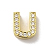 Brass Micro Pave Cubic Zirconia Beads KK-H487-25G-21-1