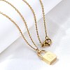 304 Stainless Steel Rolo Chain Pendant Necklaces NJEW-S444-01G-17-1