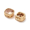 Brass Micro Pave Clear Cubic Zirconia Charms KK-B110-01G-06-2