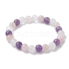 Natural Mixed Gemstone Round Beaded Stretch Bracelets for Women X-BJEW-JB10086-01-1