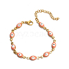 Evil Eye Stainless Steel Enamel Link Chain Bracelet RG3833-3-1