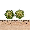 Baking Paint and Golden Metal Enlaced Glass Beads DGLA-T004-09G-3