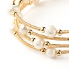 Natural Pearl Beads Four Loops Wrap Bracelets BJEW-JB06614-5