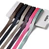 18 Yards 6 Colors Polyester Polka Dot Ribbon SRIB-C001-B05-1