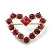 Heart Alloy Rhinestone Brooch Pins JEWB-Z034-07G-1