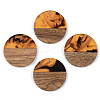 Resin & Walnut Wood Pendants RESI-S389-025A-A01-1