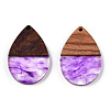 Transparent Resin & Walnut Wood Pendants RESI-N039-25C-3