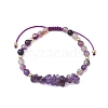 Adjustable Chip & Round Mixed Gemstone Braided Bead Bracelets for Women BJEW-JB10767-3