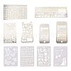 Plastic & Stainless Steel Drawing Stencil DIY-TA0003-19-8