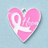 Breast Cancer Pink Awareness Ribbon Theme Alloy Enamel Pendants ENAM-A147-01A-1