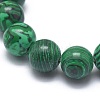 Synthetic Malachite Bead Stretch Bracelets X-BJEW-K212-B-031-3