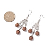 Natural Rudraksha Dangle Earrings EJEW-TA00537-3