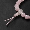 Natural Rose Quartz Gourd Beaded Stretch Bracelet for Women G-G997-G05-4