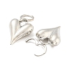 Rack Plating Brass Heart Dangle Leverback Earrings EJEW-A028-22P-2