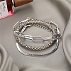 3Pcs Alloy Snake Chain Bracelets & Oval Link Chain Bracelets & Bangles Set WGF0598-02-2