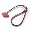 (Jewelry Parties Factory Sale)Adjustable Synthetic Lava Rock Pendant Necklaces NJEW-P237-B01-1