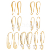 BENECREAT 14Pcs 7 Style Brass Micro Pave Cubic Zirconia Earring Hooks Set ZIRC-BC0001-26-1
