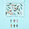 28Pcs 7 Colors Brass Enamel Connector Charms KK-FS0002-04-5