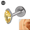 G23 Titanium Cubic Zirconia Horse Eye 17 Gauge Threadless Labrets for Women Men WG9E7C9-19-1